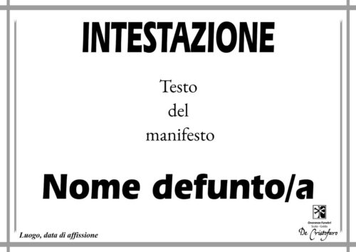 manifesto funebre de cristofaro